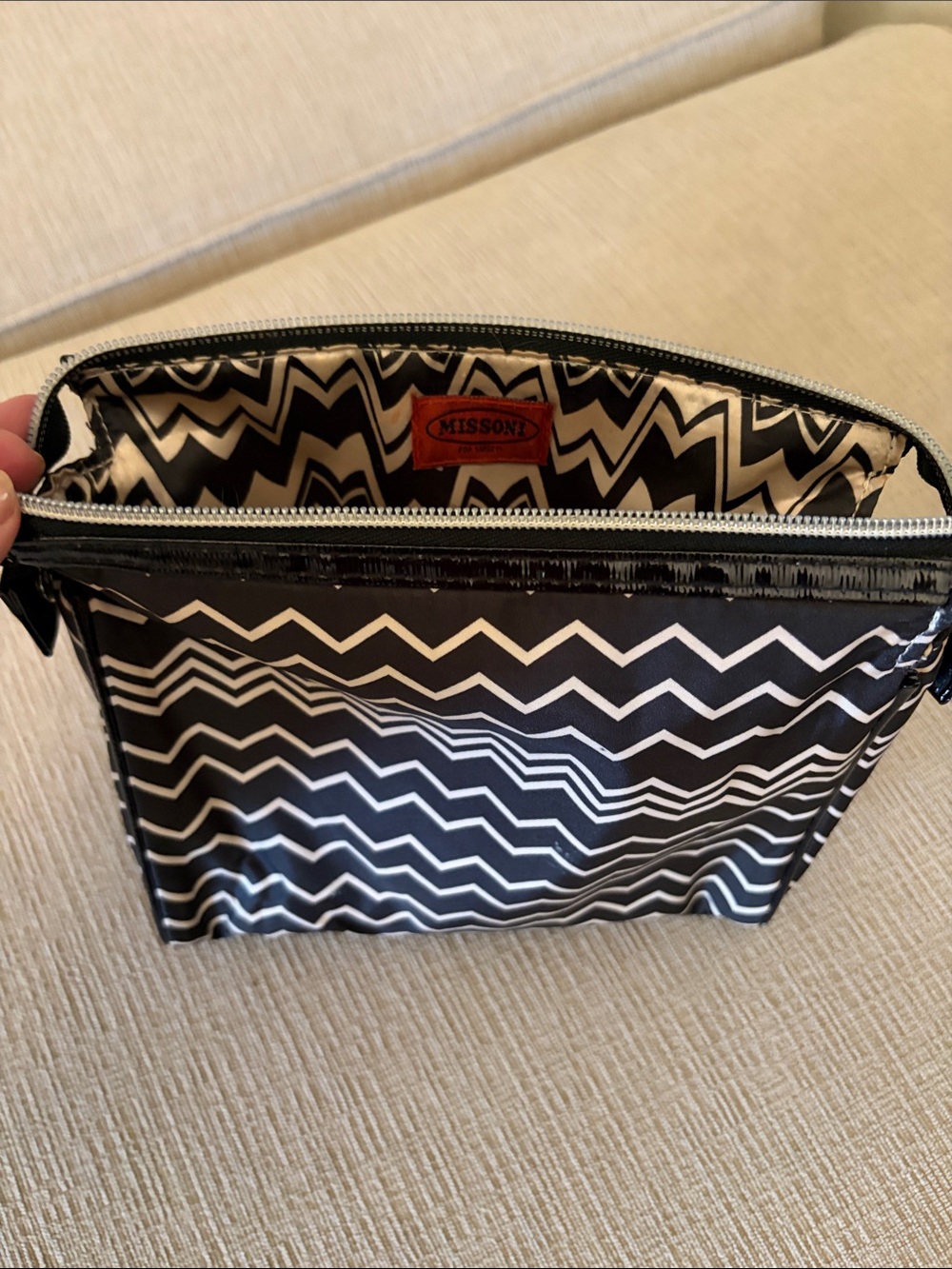 Missoni Black and White Zigzag Toiletry Pouch